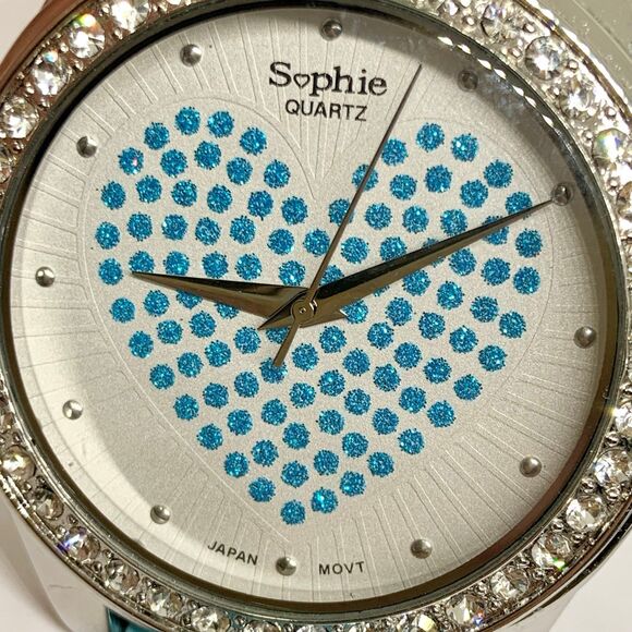 Sophie Women’s quartz analog wrist watch large silver tone case 45mm running - Picture 3 of 8